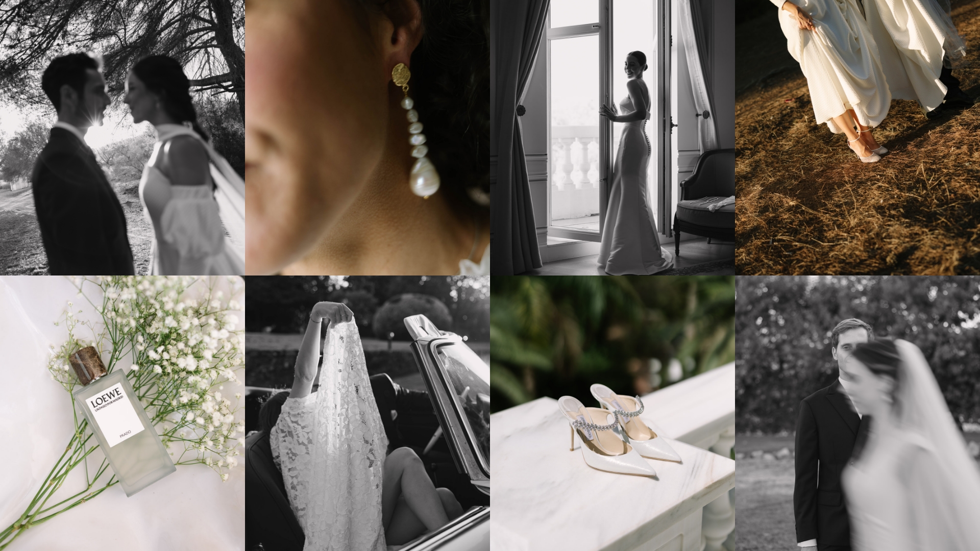 Novios caminando por el centro de Madrid boda editorial estilo Vogue